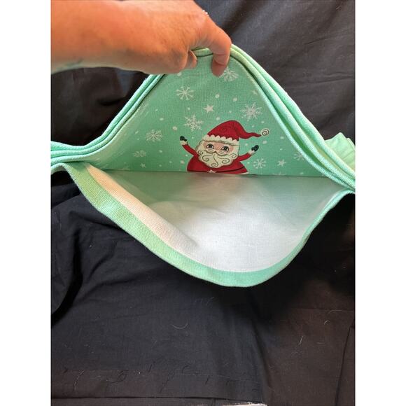 JOHANNA PARKER Mint Green SANTA CLAUS Christmas Cotton PLACEMATS Set of 4 New - Picture 5 of 10